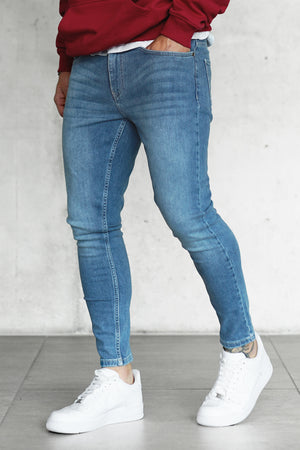 WASHED BLUE BASIC JEANS