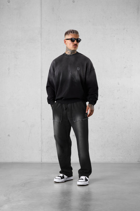 WASHED GREY ICON LOOSE SWEATPANTS