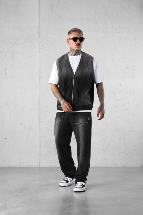 WASHED GREY ICON SWEATVEST