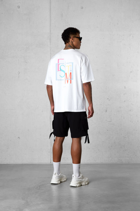 WHITE DECONSTRUCTED OVERSIZED TEE