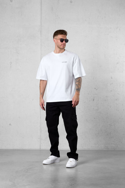 WHITE DISCREET OVERSIZED TEE