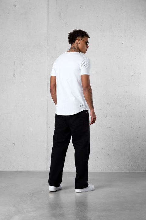 WHITE LETTERING TEE